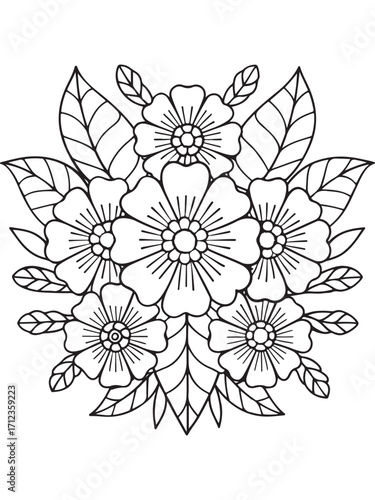 flowers Coloring Book Pages flowers for Relaxation and Stress Relief on