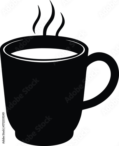 Hot chocolate mug silhouette vector illustration