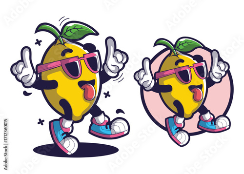 Lemon fruit cartoon characters