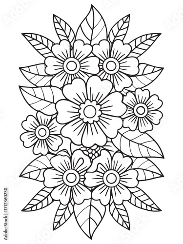 flowers Coloring Book Pages flowers for Relaxation and Stress Relief on