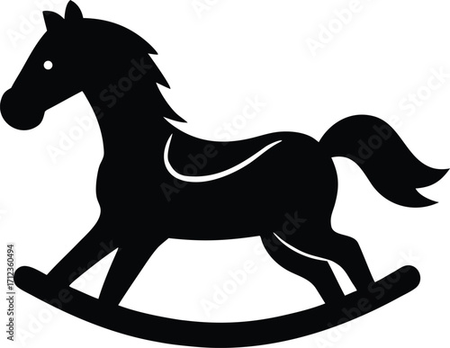 Rocking horse silhouette vector illustration