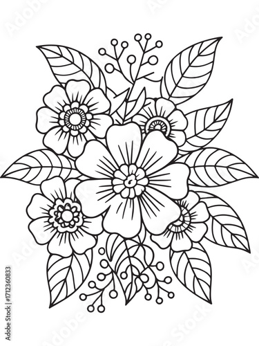 flowers Coloring Book Pages flowers for Relaxation and Stress Relief on