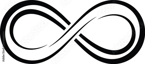 Black infinity symbol, endless possibilities, eternal loop