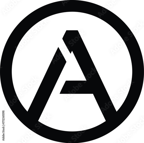Minimalist letter A logo, encircled, for branding