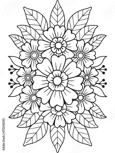 flowers Coloring Book Pages flowers for Relaxation and Stress Relief on
