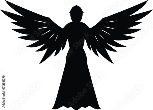 Snow angel silhouette vector illustration