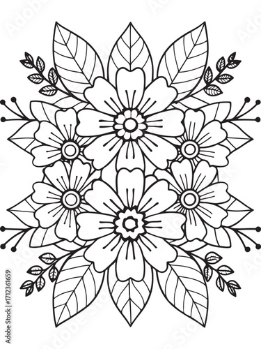 flowers Coloring Book Pages flowers for Relaxation and Stress Relief on