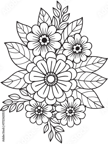 flowers Coloring Book Pages flowers for Relaxation and Stress Relief on