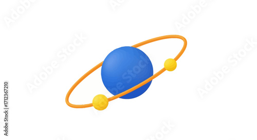 Blue Planet with Orbiting Satellites - A 3D Rendered Model.
