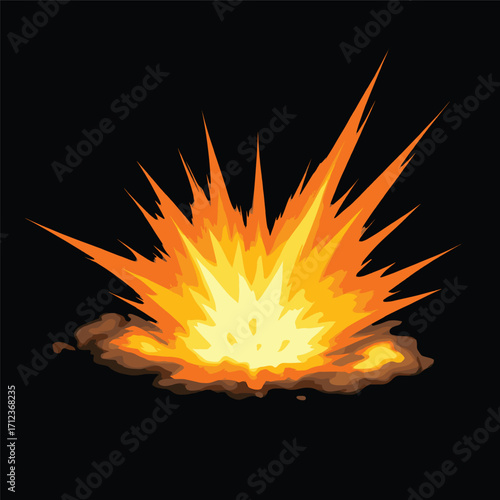 fire explotion vector,  fire explotion anime effect, 
