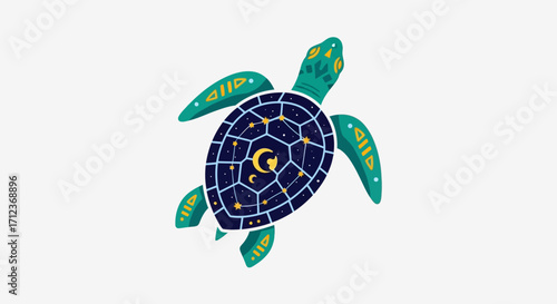 Celestial Sea Turtle Galaxy Space Night.