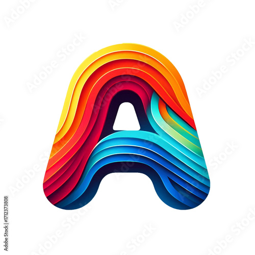 Colorful letter A logo design isolated on white background