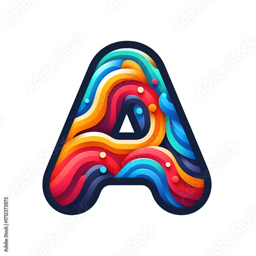 Colorful letter A logo design isolated on white background