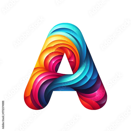 Colorful letter A logo design isolated on white background
