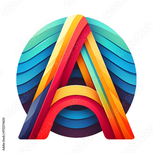 Colorful letter A logo design isolated on white background
