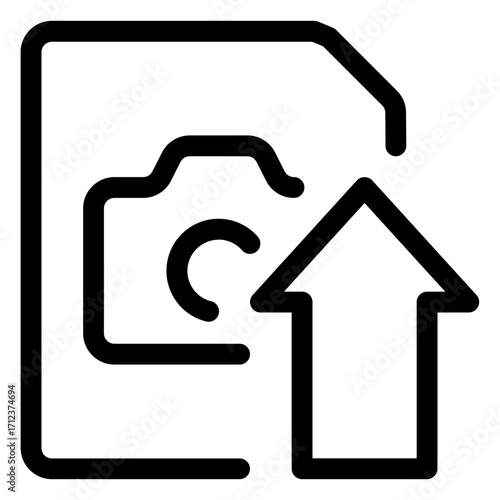 Camera graphic for image upload feature in digital applications and websites