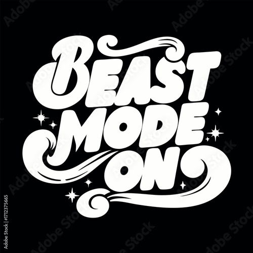 Embrace your inner strength beast mode on white distressed typography design fitness motivation motivational quote vector