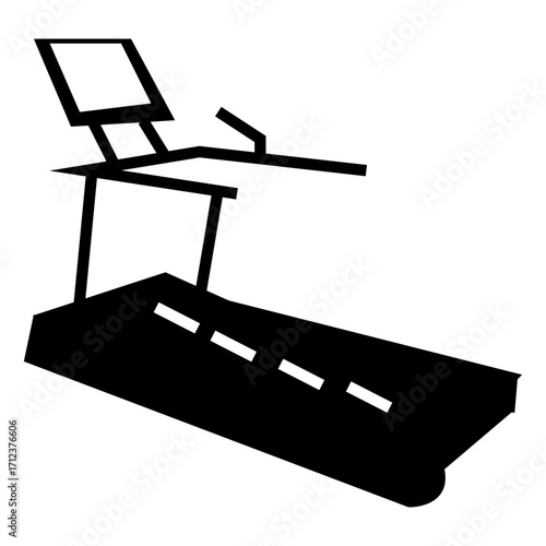 black treadmill glyph icon illustration vector