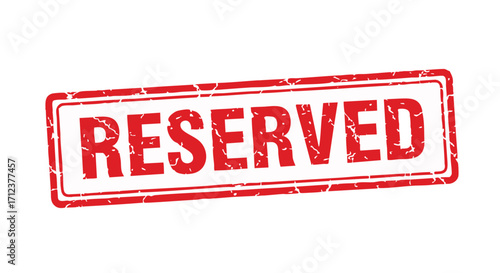 Red rectangular stamp with the word "RESERVED" printed in bold, distressed/grungy style.