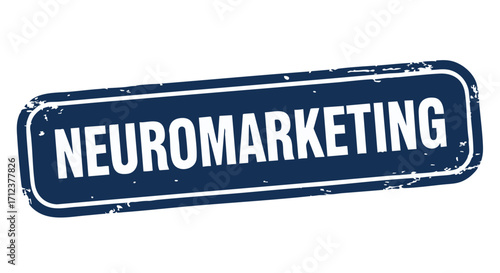 A blue, textured stamp with rounded corners displays the word "NEUROMARKETING" in white capital letters.