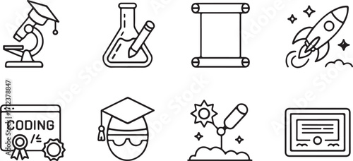 Educational Icons Set for Study and Learning