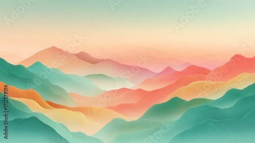 Serene Abstract Landscape with Soft Colors and Gentle Curves