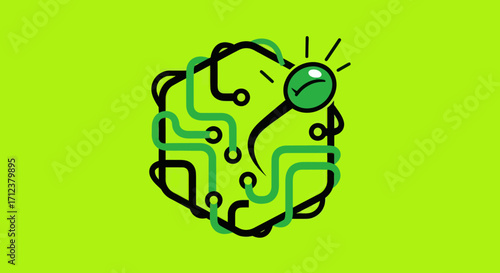 Brain circuit design representing artificial intelligence and innovative thinking.