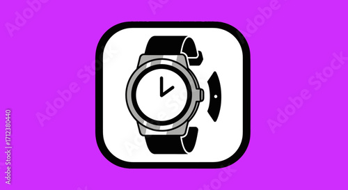 Elegant wristwatch illustration showcasing timekeeping and precision with a classic design.