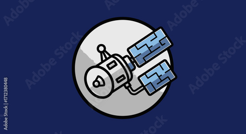 Satellite in Space Orbiting Earth.
