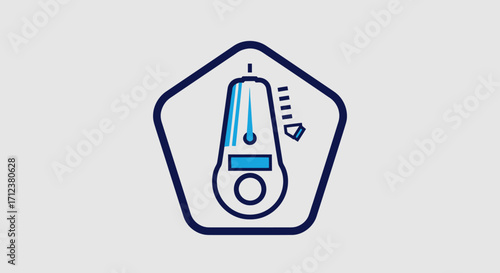 Stylized icon of a musical metronome measuring tempo with a pendulum.