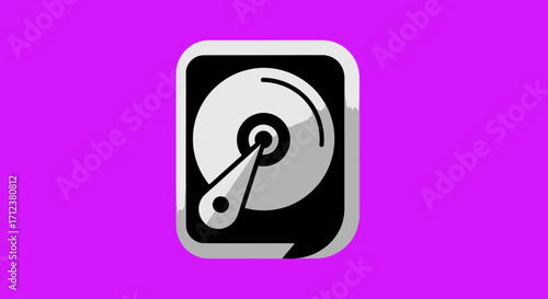 Hard drive icon digital storage device data storage computer component technology information storage.