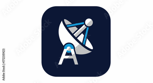 Satellite dish antenna technology illustration.