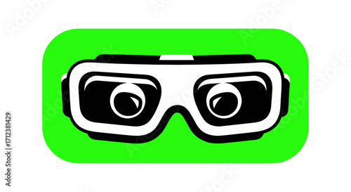 Stylized Virtual Reality Headset Icon Representing Future Technology.