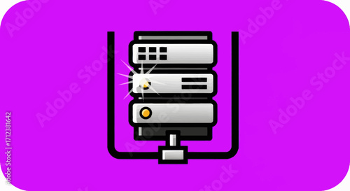 Modern server rack technology for data processing and network connectivity.
