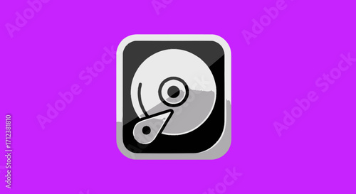 Digital storage device icon hard drive data storage technology computer component.