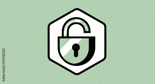 Unlocked Padlock Security Symbol Icon.