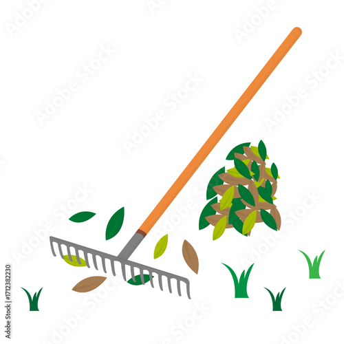 vector of a garden borer digging up leaves