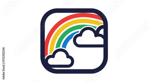 Rainbow and Clouds Icon: A Symbol of Hope and Positivity.