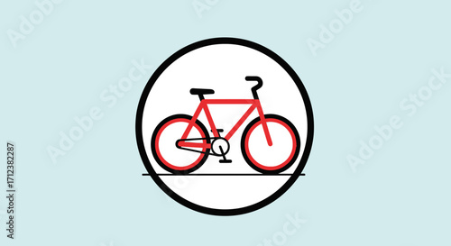 Red bicycle illustration simple design.