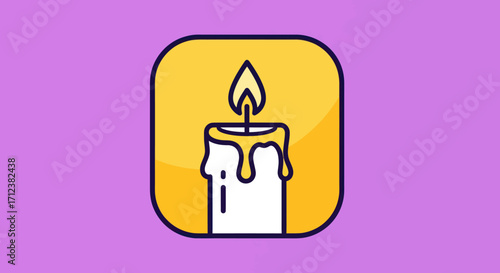 Burning Candle Symbol of Light and Warmth.