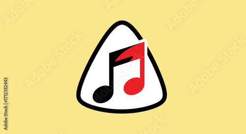 Musical Note on a Guitar Pick Shape.