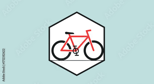 Red bicycle illustration simple design.