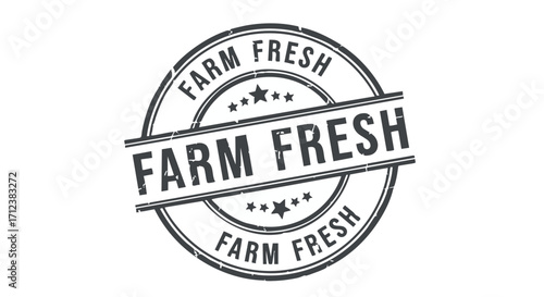 Circular stamp design with the text "Farm Fresh" repeated around the edge and across the center with stars.