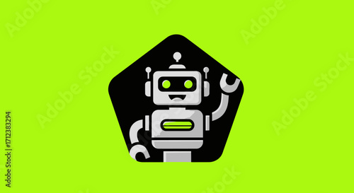 Cute Robot Mascot Logo Design for Technology and AI.