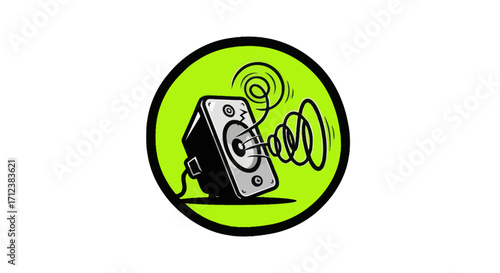 Sound speaker graphic design loud sound waves modern design.