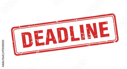 Red rectangular rubber stamp declaring "DEADLINE".