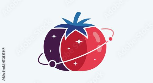 Cosmic Tomato - A Celestial Fruit with Planetary Orbit.