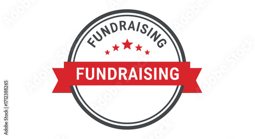 A circular logo design featuring the word "Fundraising" in a badge-like style.