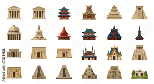 Diverse Collection of Architectural Landmarks and Structures from Around the World.