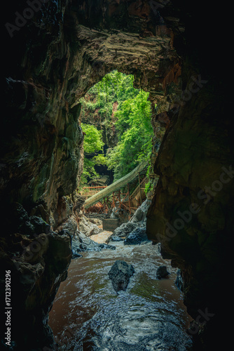 waterfall in the cave